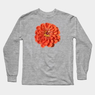 Orange Zinnia flower Long Sleeve T-Shirt